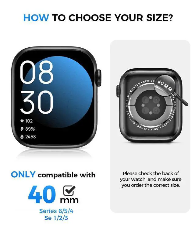 Alt view image 2 of 7 - IP67 Waterproof Case with Glass for Apple Watch 40mm Series 6/5/4/SE