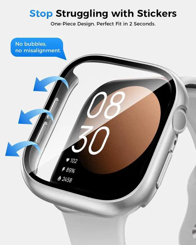 Alt view image 7 of 7 - IP67 Waterproof Case with Glass for Apple Watch 40mm Series 6/5/4/SE