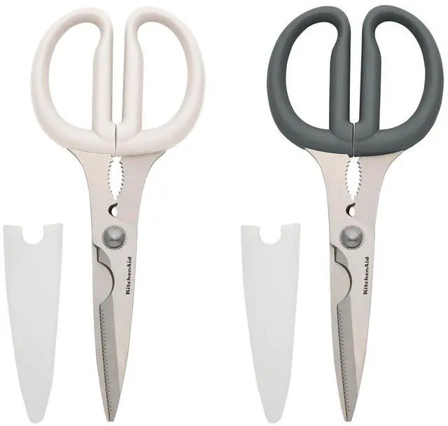 Main image of Multipurpose Shear Set Versatile Scissors with Nutcracker, Bottle Opener, Ergonomic Handles with Protective Blade Covers, 2-Piece