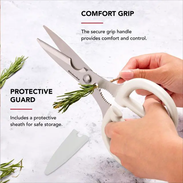 Alt view image 5 of 7 - Multipurpose Shear Set Versatile Scissors with Nutcracker, Bottle Opener, Ergonomic Handles with Protective Blade Covers, 2-Piece