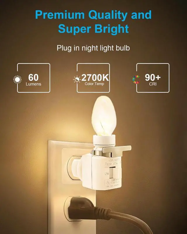 Alt view image 2 of 7 - Night Light Bulb Warm White Replacement Bulbs - E12 Light Bulbs - 7Watt Incandescent Light Bulbs - 15 Packs Warm White Glow - Dimmable