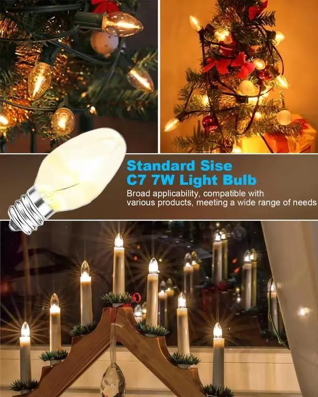Alt view image 4 of 7 - Night Light Bulb Warm White Replacement Bulbs - E12 Light Bulbs - 7Watt Incandescent Light Bulbs - 15 Packs Warm White Glow - Dimmable