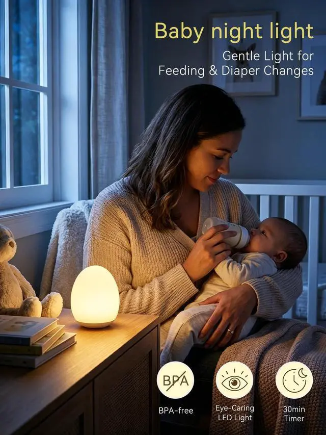 Alt view image 2 of 7 - Night Light for Kids,Egg Night Light for Baby Nursery