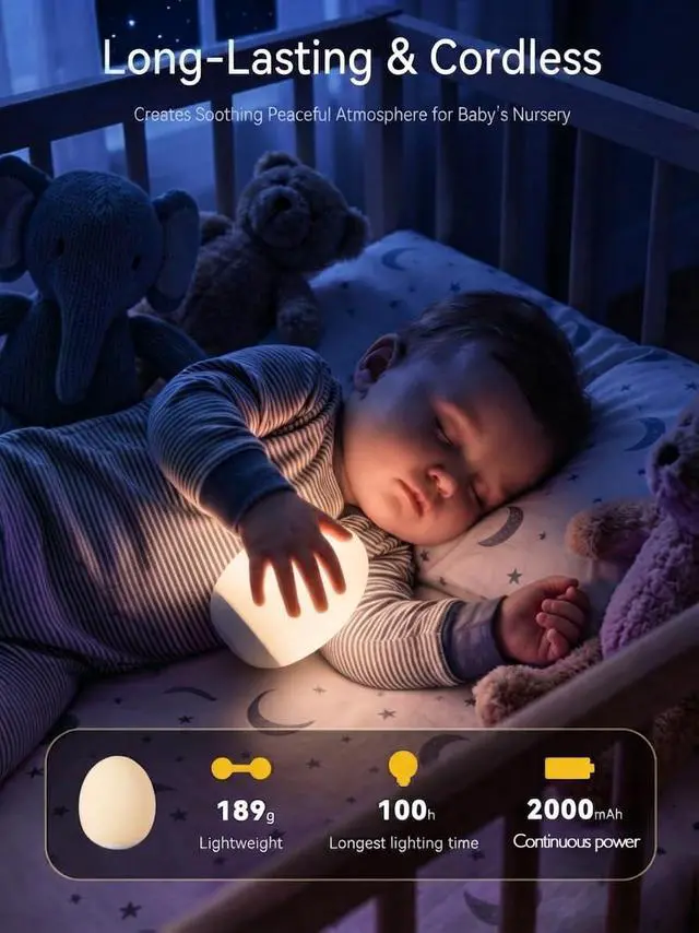 Alt view image 3 of 7 - Night Light for Kids,Egg Night Light for Baby Nursery