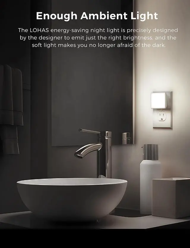 Alt view image 4 of 7 - Night Lights Plug into Wall 2-Pack, 0.3W Plug in Night Light