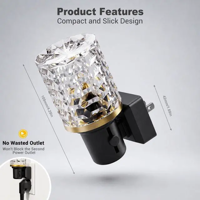 Alt view image 6 of 7 - LED Night Light, Dimmable Night Lights Plug into Wall,Dusk to Dawn