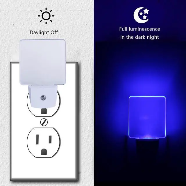 Alt view image 5 of 7 - Blue Night Light Plug into wall, , 4 Pack, Dusk to Dawn Sensor Auto On/Off
