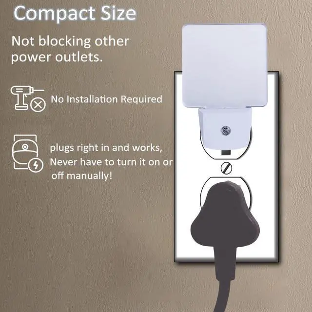 Alt view image 6 of 7 - Blue Night Light Plug into wall, , 4 Pack, Dusk to Dawn Sensor Auto On/Off