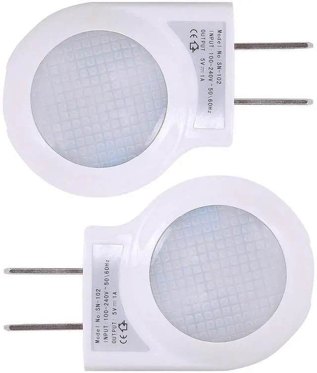 Main image of Portable Plug-in 0.7W Travel LED Night Light - 2 Pack of White