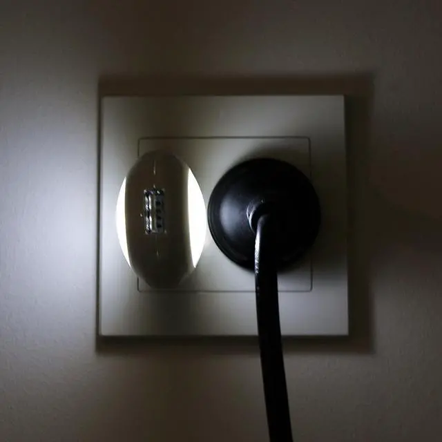 Alt view image 5 of 5 - Portable Plug-in 0.7W Travel LED Night Light - 2 Pack of White