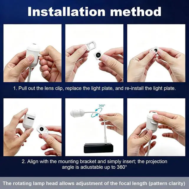 Alt view image 4 of 5 - Galaxy Projector Night Light, Adjustable Brightness USB Star Sky Projector