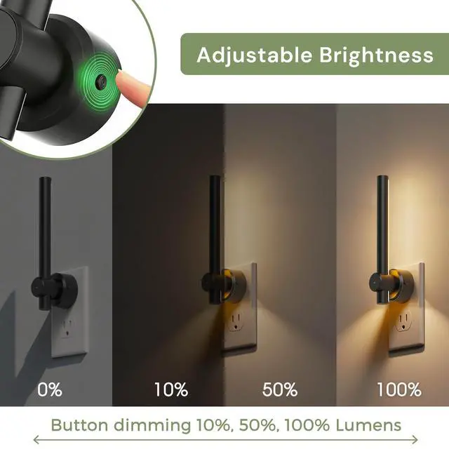 Alt view image 3 of 7 - Night Light Plug in, 2Pack Dimmable Night Lights Plug into Wall