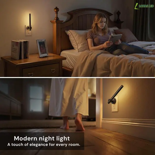 Alt view image 5 of 7 - Night Light Plug in, 2Pack Dimmable Night Lights Plug into Wall