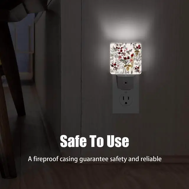 Alt view image 6 of 7 - Vintage Flower Night Light, Butterfly Plug into Wall with Dusk to Dawn Light Sensors, Warm Nightlights for Bedroom, Bathroom, Hallway, Kitchen, Gifts Ideal for Girls Women