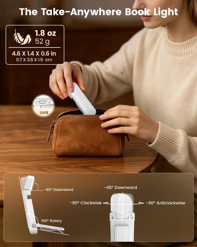 Alt view image 6 of 6 - 12 LED Book Light,Portable USB-C Book Lights for Reading at Night
