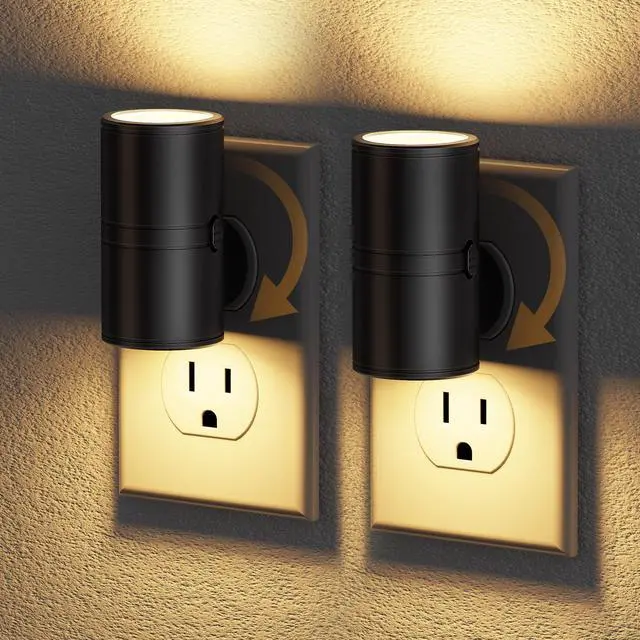 Main image of LED Night Light Plug in, Rotating Night Lights Plug into Wall Warm