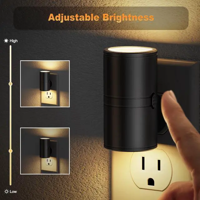 Alt view image 2 of 7 - LED Night Light Plug in, Rotating Night Lights Plug into Wall Warm