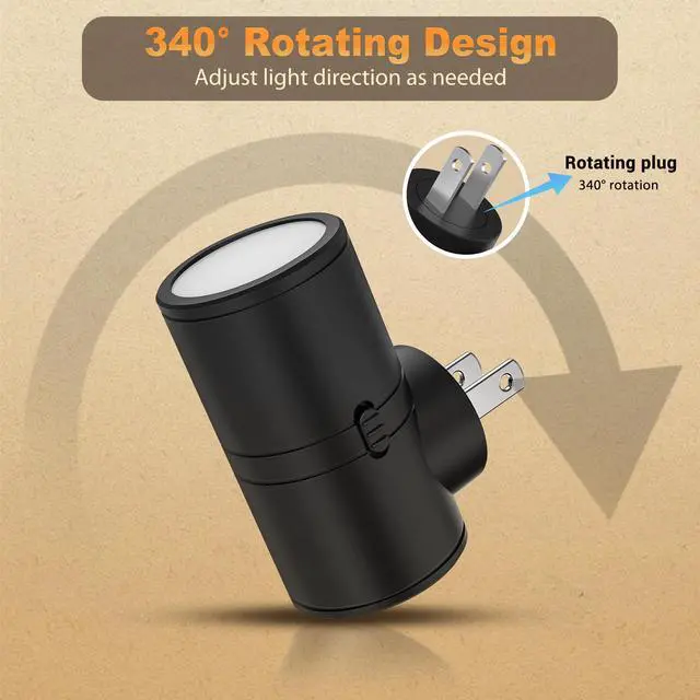 Alt view image 4 of 7 - LED Night Light Plug in, Rotating Night Lights Plug into Wall Warm