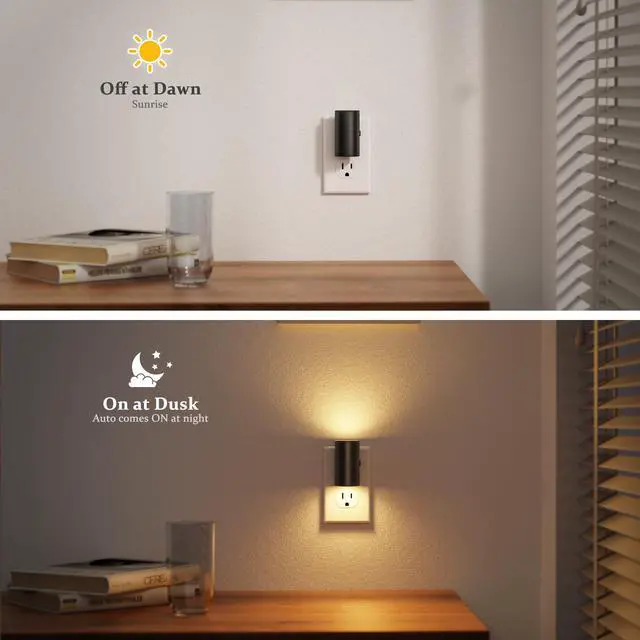 Alt view image 3 of 7 - LED Night Light Plug in, Rotating Night Lights Plug into Wall Warm