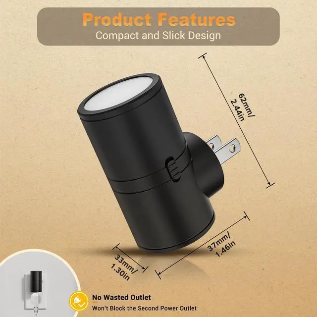 Alt view image 7 of 7 - LED Night Light Plug in, Rotating Night Lights Plug into Wall Warm