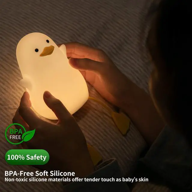 Alt view image 3 of 7 - Cute Duck Night Light, Gifts for Women Teen Girls Baby,Night Lights for Kids Bedroom Kawaii Room Decor, Cute Christmas Seagull Silicone Nightlights for Children Toddler.