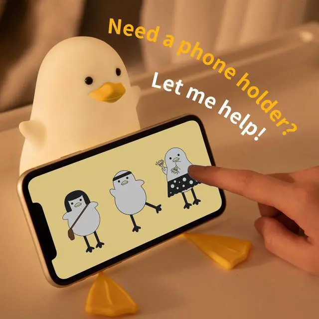 Alt view image 6 of 7 - Cute Duck Night Light, Gifts for Women Teen Girls Baby,Night Lights for Kids Bedroom Kawaii Room Decor, Cute Christmas Seagull Silicone Nightlights for Children Toddler.