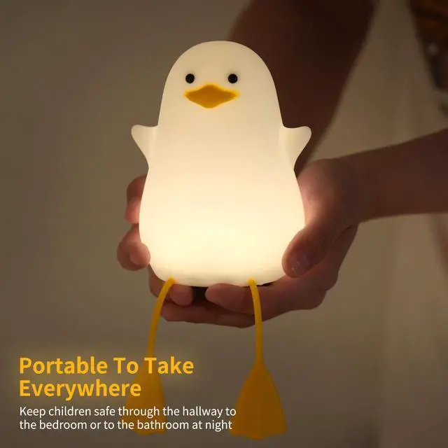 Alt view image 5 of 7 - Cute Duck Night Light, Gifts for Women Teen Girls Baby,Night Lights for Kids Bedroom Kawaii Room Decor, Cute Christmas Seagull Silicone Nightlights for Children Toddler.