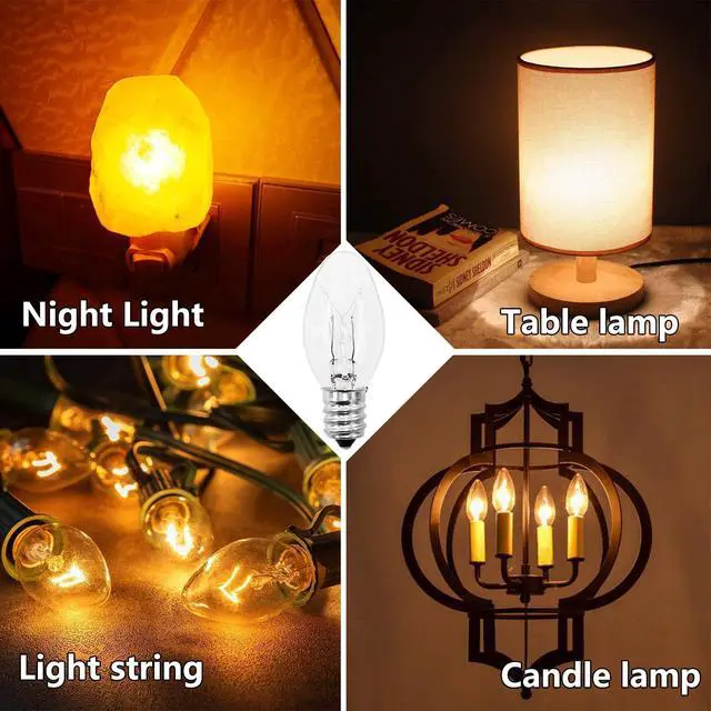Alt view image 7 of 7 - Night Light Bulbs 4 Watt, E12 C7 Small Light Bulb,15 Pack