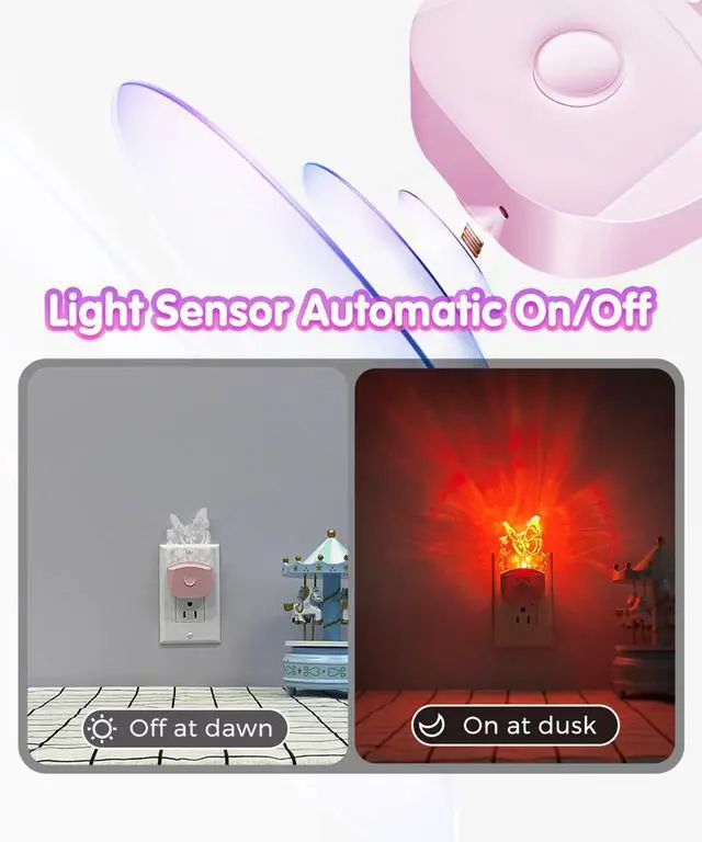 Alt view image 3 of 7 - Kids Night Light, Butterfly Night Light for Kids, Colored Mode