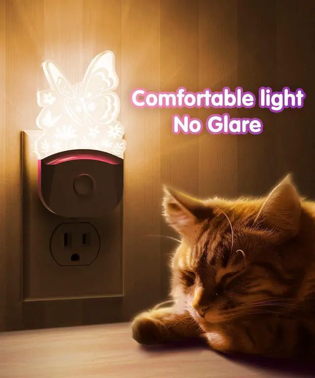 Alt view image 6 of 7 - Kids Night Light, Butterfly Night Light for Kids, Colored Mode