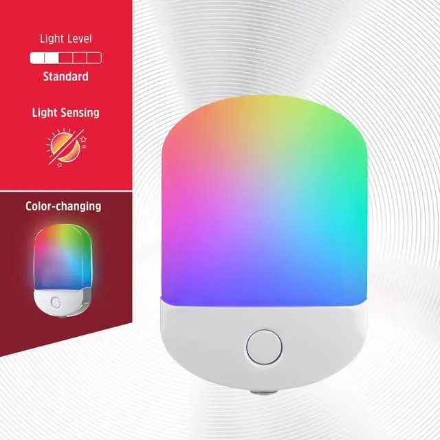 Alt view image 2 of 7 - LED Color-Changing Plug in Night Light, Red, Green, Blue, Purple