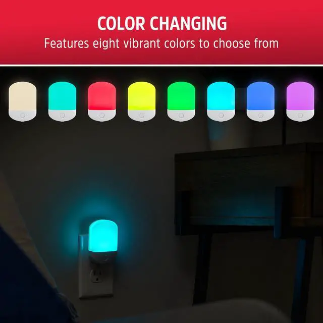 Alt view image 3 of 7 - LED Color-Changing Plug in Night Light, Red, Green, Blue, Purple
