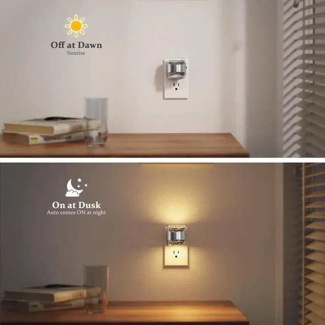 Alt view image 3 of 6 - Night Light Sliver, Bubble Night Lights Plug into Wall Auto, Warm