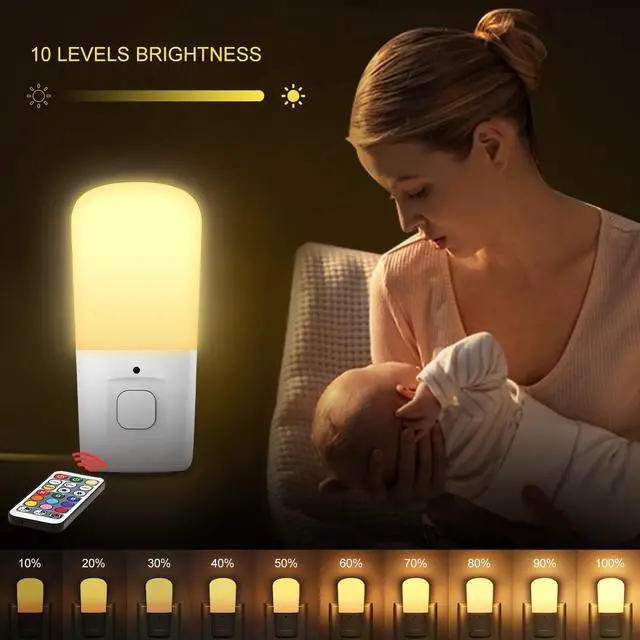 Alt view image 2 of 7 - Kids Night Lights Plug in, RGB Color Changing Night Lights