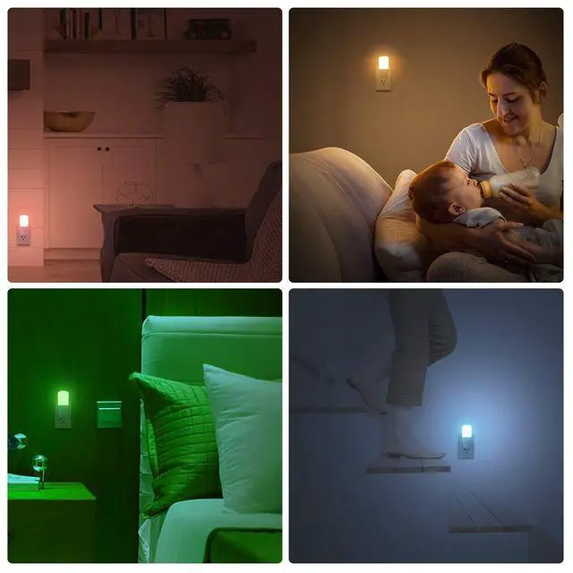 Alt view image 4 of 7 - Kids Night Lights Plug in, RGB Color Changing Night Lights