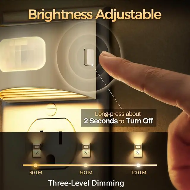 Alt view image 2 of 7 - Motion Sensor Night Light, Night Lights Plug into Wall, 3000K