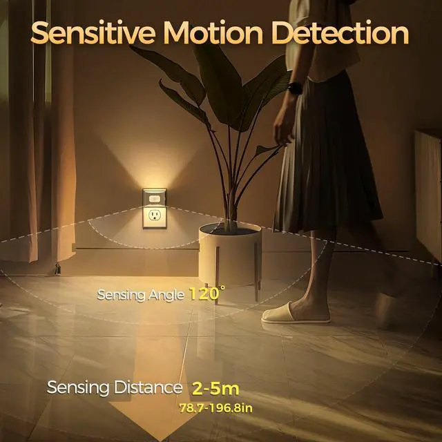 Alt view image 3 of 7 - Motion Sensor Night Light, Night Lights Plug into Wall, 3000K
