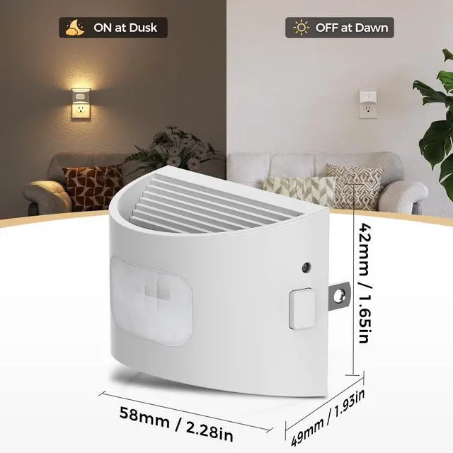 Alt view image 5 of 7 - Motion Sensor Night Light, Night Lights Plug into Wall, 3000K