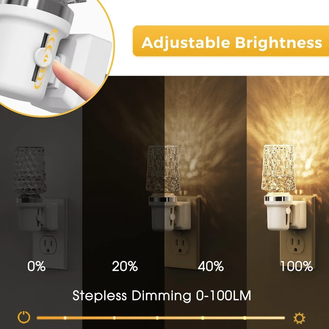 Alt view image 2 of 7 - Night Light, Dimmable Night Lights Plug into Wall, Light Sensor