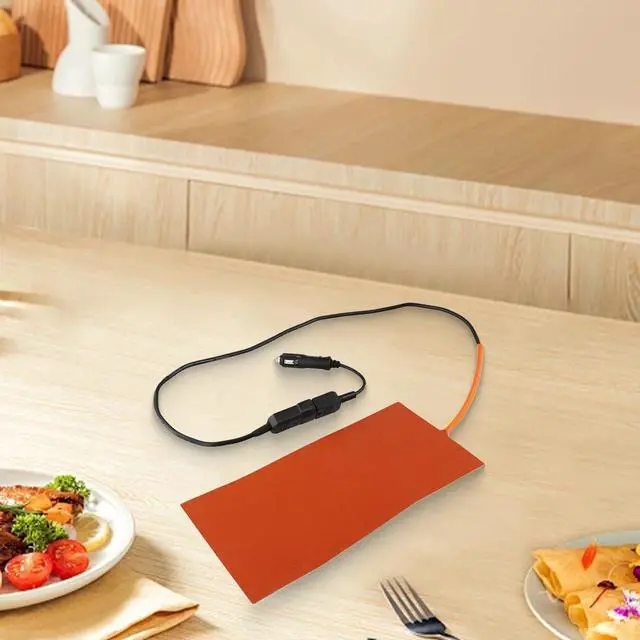 Alt view image 2 of 7 - Silicone Heating Pad 12V 100W for Food Delivery Bag, 152mm x 304mm Heater Mat with Overheat Protection, Compatible with 12V Power Source