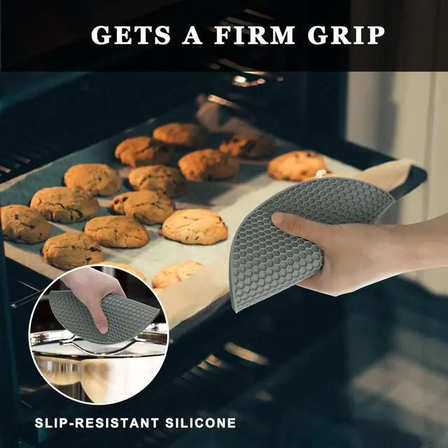 Alt view image 2 of 7 - Silicone Trivet Mats, 2 Sizes 7 & 9 Inch Heat Resistant Silicone Hot Pads Pot Holders for Kitchen - Trivets for Hot Dishes, Multipurpose Non-Slip Heat Resistant Mat, Spoon Holder, Drying Mat(Gray)