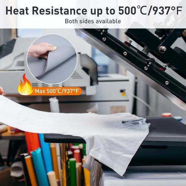 Alt view image 4 of 7 - 0.34" Thick Heat Press Mat Silicone 15x15,Silicone Pad Support Double Sided Use for Heat Press,500°C/937°F Heavy and Sturdy Washable Base Pad Suitable for HTV Heat Transfer Vinyl