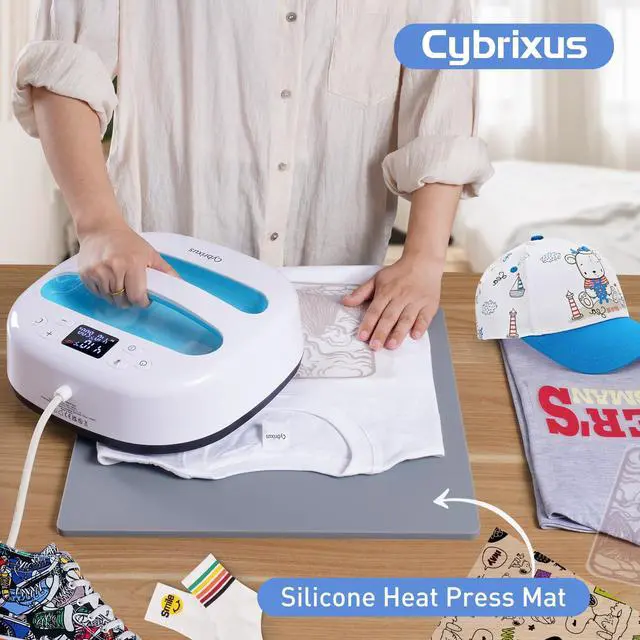 Alt view image 7 of 7 - 0.34" Thick Heat Press Mat Silicone 15x15,Silicone Pad Support Double Sided Use for Heat Press,500°C/937°F Heavy and Sturdy Washable Base Pad Suitable for HTV Heat Transfer Vinyl