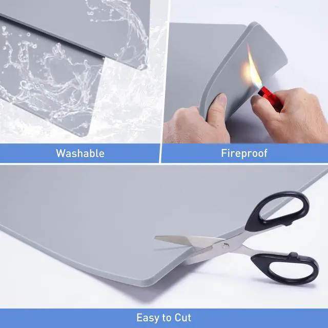 Alt view image 5 of 7 - 0.34" Thick Heat Press Mat Silicone 15x15,Silicone Pad Support Double Sided Use for Heat Press,500°C/937°F Heavy and Sturdy Washable Base Pad Suitable for HTV Heat Transfer Vinyl