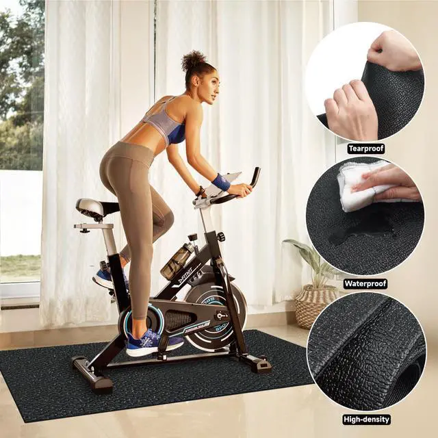 Alt view image 5 of 7 - GWT 36" x 78" Durable Anti-Slip Workout Mat - 1/4" Thick Ultimate Floor Protection, Noise-Reducing,Tear-Resistant All-Purpose Exercise Mat for Treadmills, Home Gym, Yoga, and Weightlifting