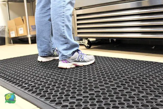 Alt view image 6 of 7 - Anti Fatigue Mats for Kitchen Floor, Rubber Bar Mat, Non Slip Commercial Floor Mat with Drainage Holes, Indoor Outdoor Rubber Mat for Restaurant, Garage, Entryway, Entry Mat 24 x 36 in