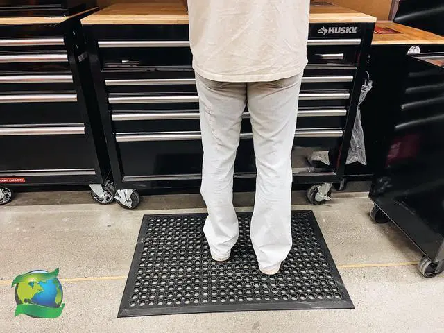 Alt view image 7 of 7 - Anti Fatigue Mats for Kitchen Floor, Rubber Bar Mat, Non Slip Commercial Floor Mat with Drainage Holes, Indoor Outdoor Rubber Mat for Restaurant, Garage, Entryway, Entry Mat 24 x 36 in