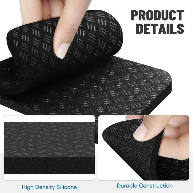 Alt view image 2 of 7 - Treadmill Mat Pads 4PCS - Double-Sided Non-Slip - Anti Vibration Mat for Treadmill, Walking Pad, Exercise Bike - Hardwood Floors Protection