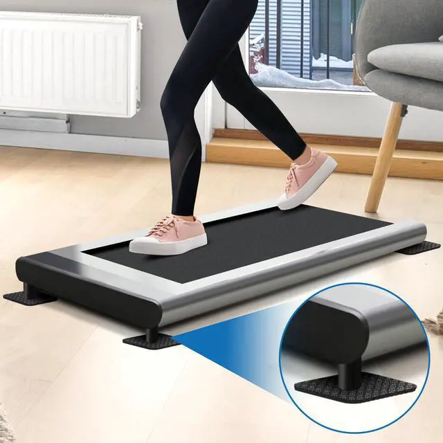 Alt view image 6 of 7 - Treadmill Mat Pads 4PCS - Double-Sided Non-Slip - Anti Vibration Mat for Treadmill, Walking Pad, Exercise Bike - Hardwood Floors Protection