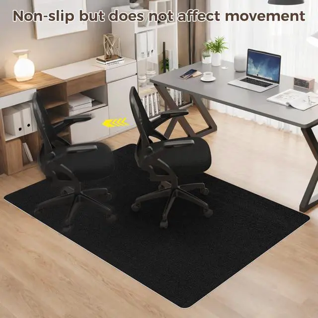 Alt view image 3 of 7 - Office Chair Mat for Hardwood Floor 36x48 Inch, Non-Slip Rolling Chair Mat, Flat Lay Floor Protector for Wood Tile Laminate, Anti-Slip Sound Absorbing(Black)